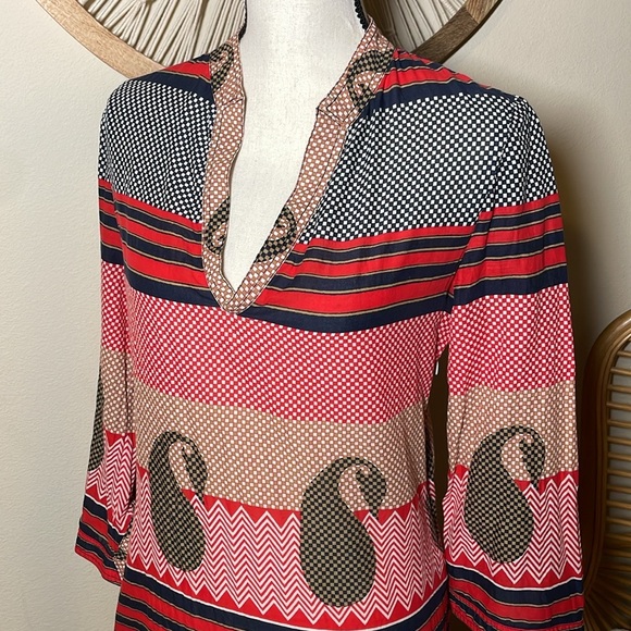 Tory Burch Kaftan Tunic Dress/ beach coverup size 8 - Picture 2 of 11